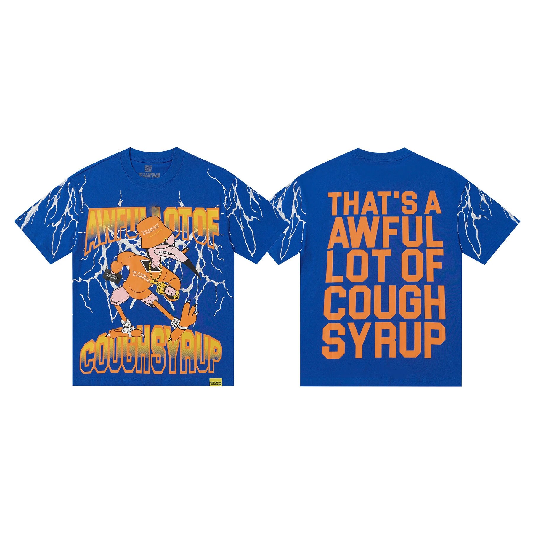 Desto Dubb T-Shirts That's a Awful Lot of Cough Syrup Graphic Print — A 246 Blue