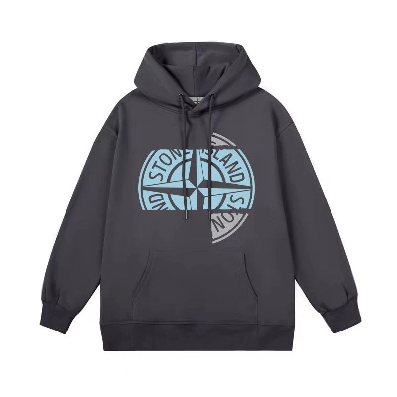 Stone Island Hoodies & Sweatshirts Compass Logo Pullover Hoodie — 669 Dark Gray
