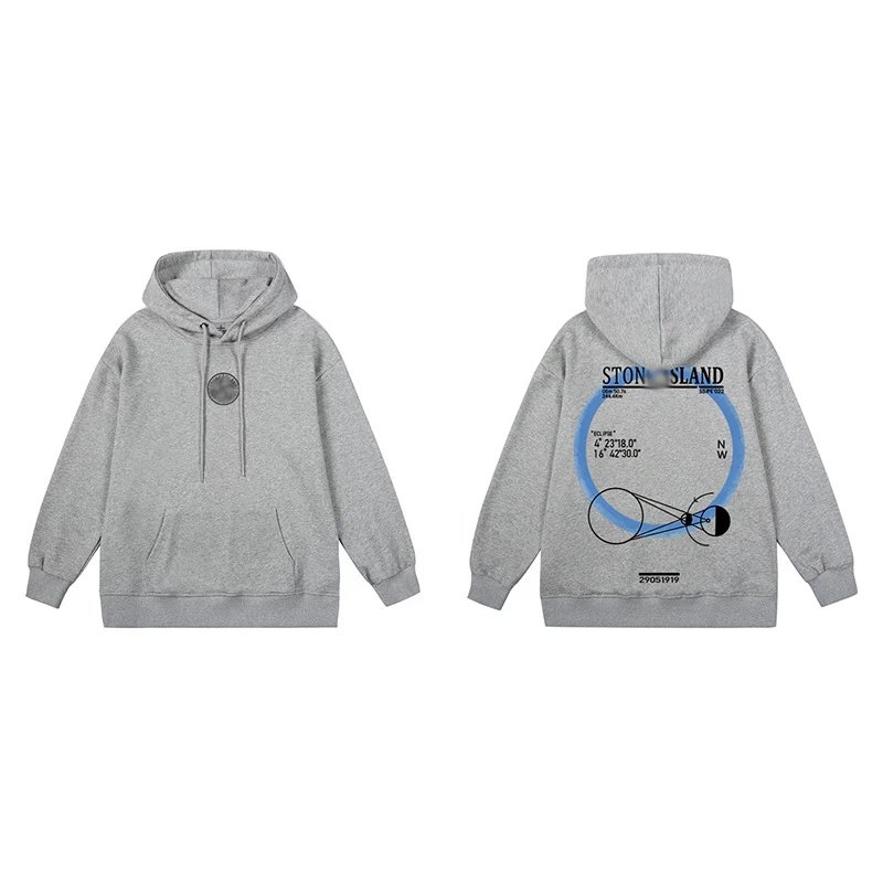 Stone Island Hoodies & Sweatshirts Compass Logo Pullover Hoodie — 674 Light gray