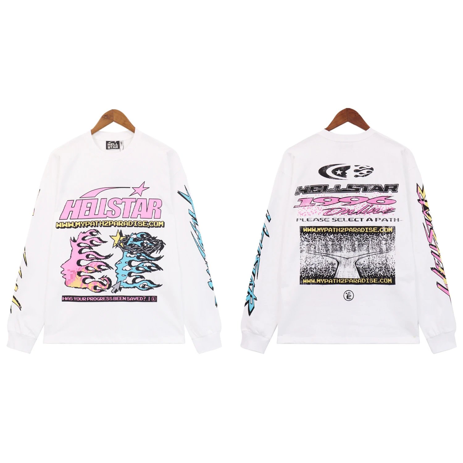 Hellstar Hoodies & Sweatshirts Graphic quarter-zip sweatshirt — 7005 white