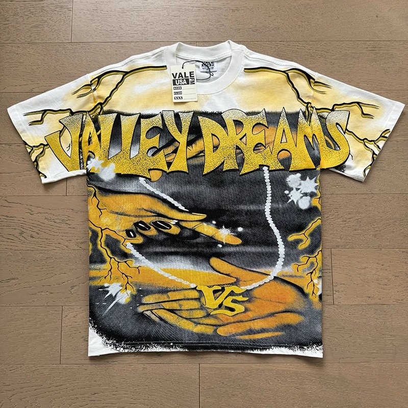 Vale Lives T-Shirts Washed graphic short-sleeve T-shirt — 8119 Platinum