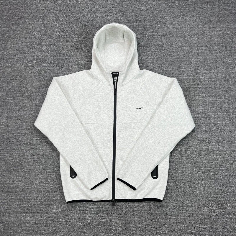 6PM Tracksuits Records Logo Hooded Tracksuit — 3006 Gray hoodie