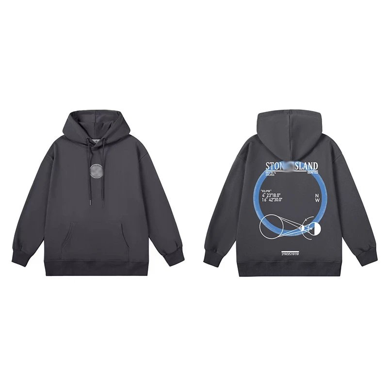 Stone Island Hoodies & Sweatshirts Compass Logo Pullover Hoodie — 674 Dark gray