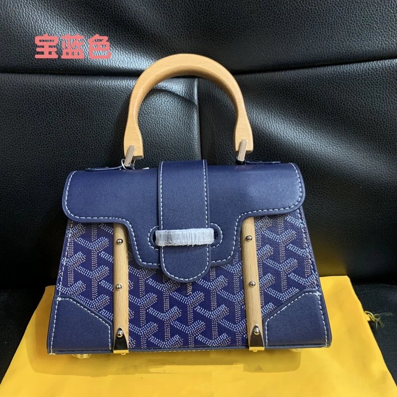 Goyard Handbags Mini Saigon Wooden-Handle Bag — Wooden Saigon Bag Mini Saigon Sapphire blue