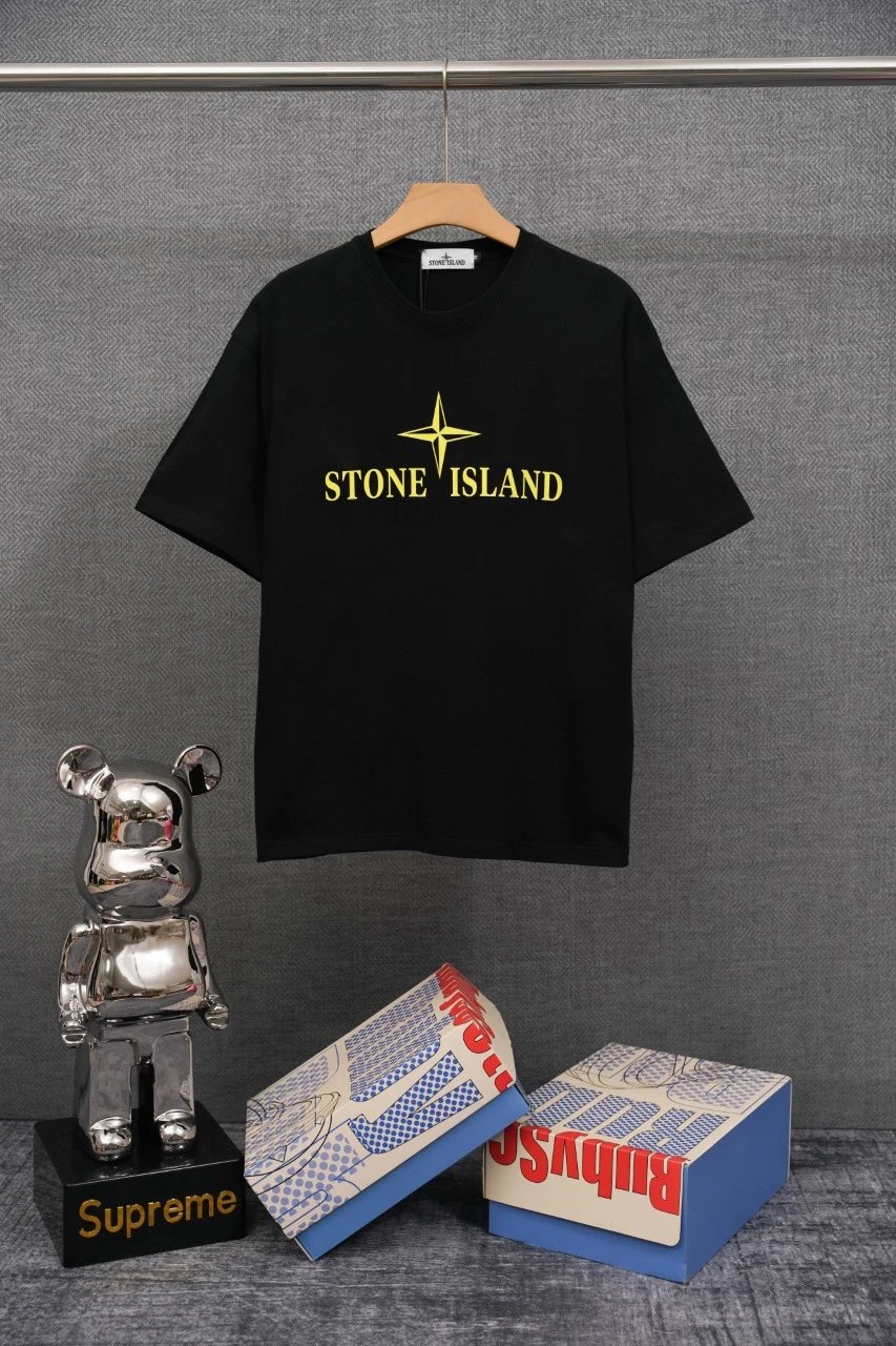 Stone Island T-Shirts Compass Graphic Short-Sleeve T-Shirt — SD 37 Black