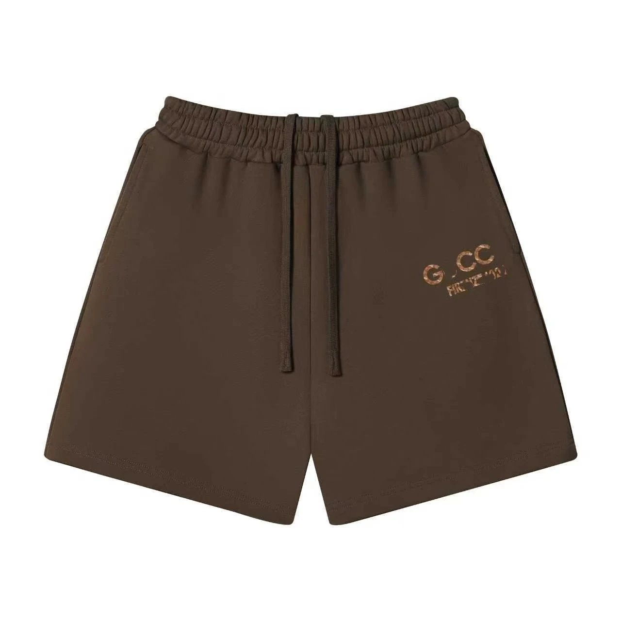 Unbranded Shorts Elastic-Waist Drawstring Graphic — 56 Mocha color