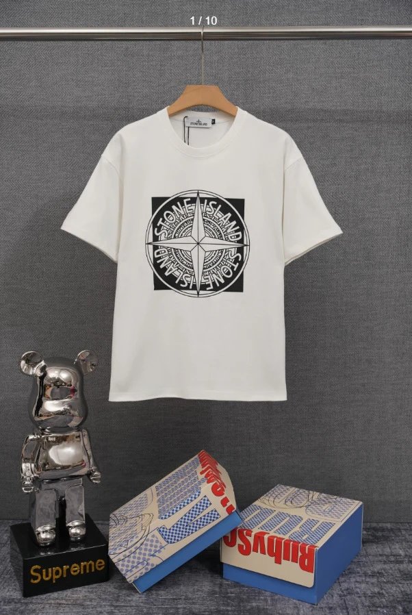 Stone Island T-Shirts Compass Graphic Short-Sleeve T-Shirt — SD 38 white