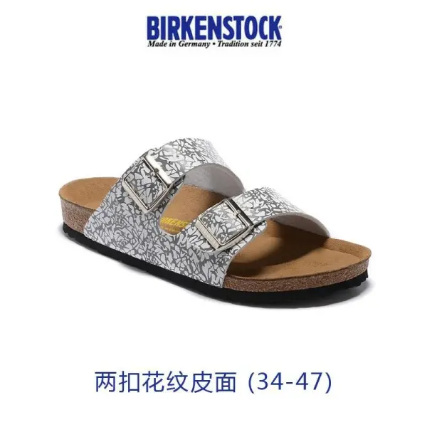 Birkenstock Arizona Two-Strap Floral Print Leather Sandals - 1