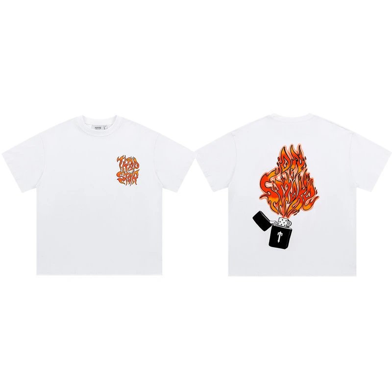 Trapstar T-Shirts Graphic Logo Print — 684 White and red