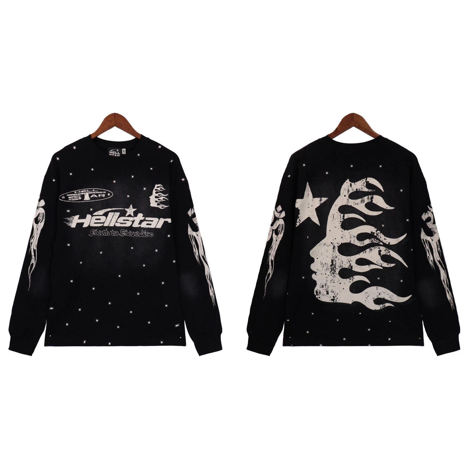 Hellstar Hoodies & Sweatshirts Graphic quarter-zip sweatshirt — 7001 black