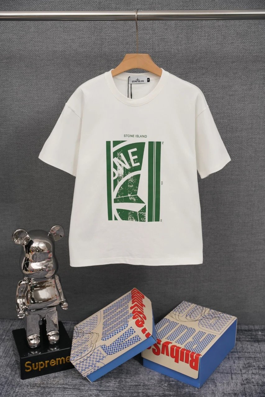 Stone Island T-Shirts Compass Graphic Short-Sleeve T-Shirt — SD 06 white