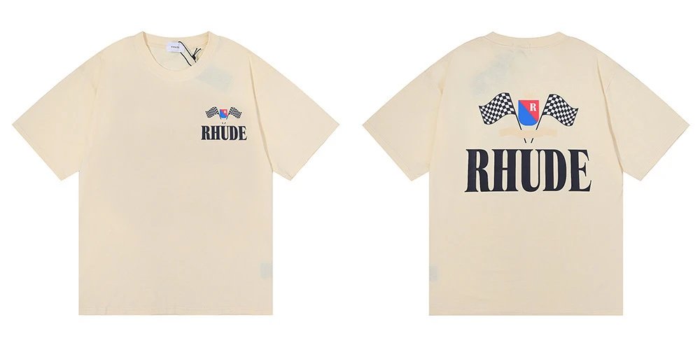 Rhude T-Shirts Graphic Print — 5019 Apricot color