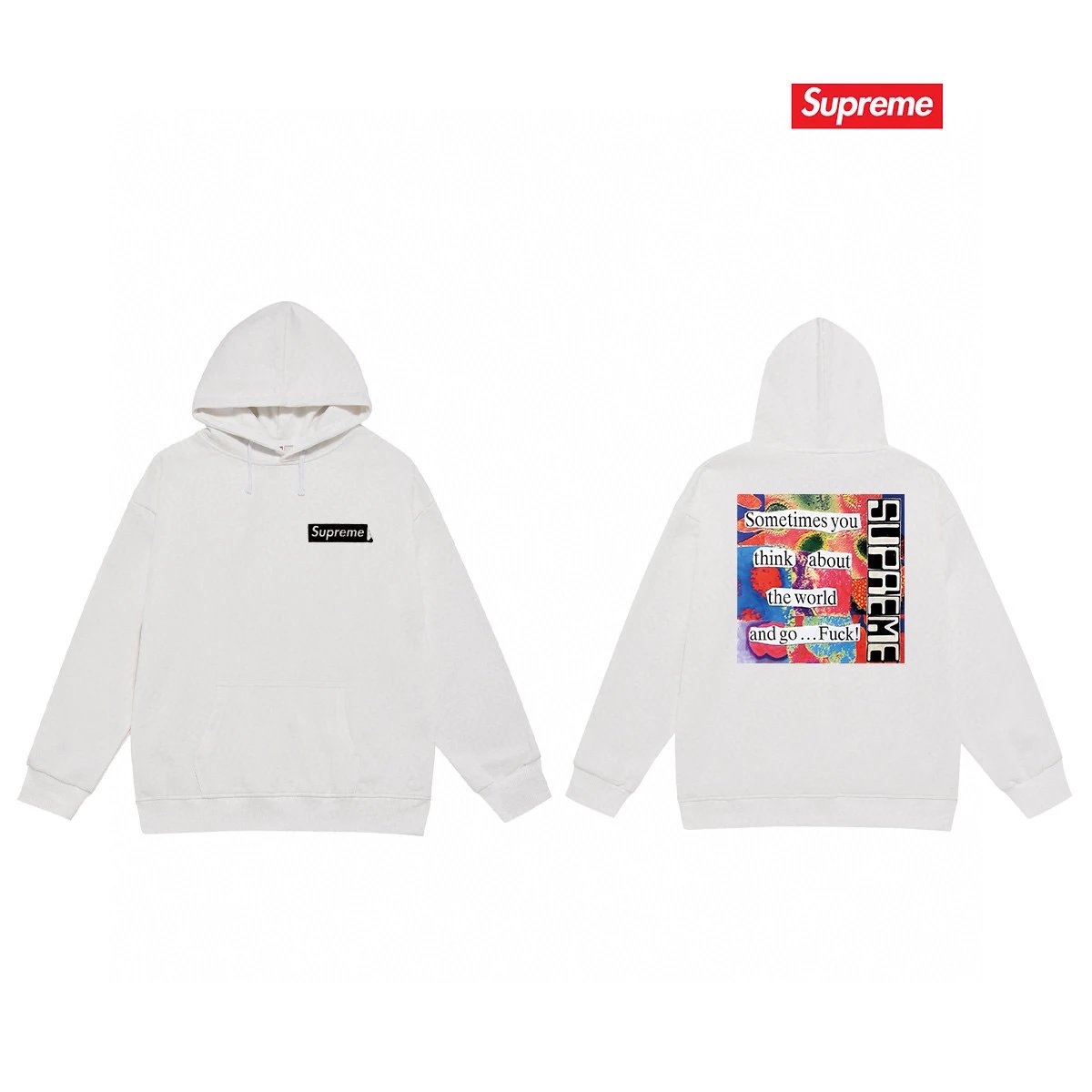 Supreme Hoodies & Sweatshirts Graphic Print Pullover Hoodie — 38