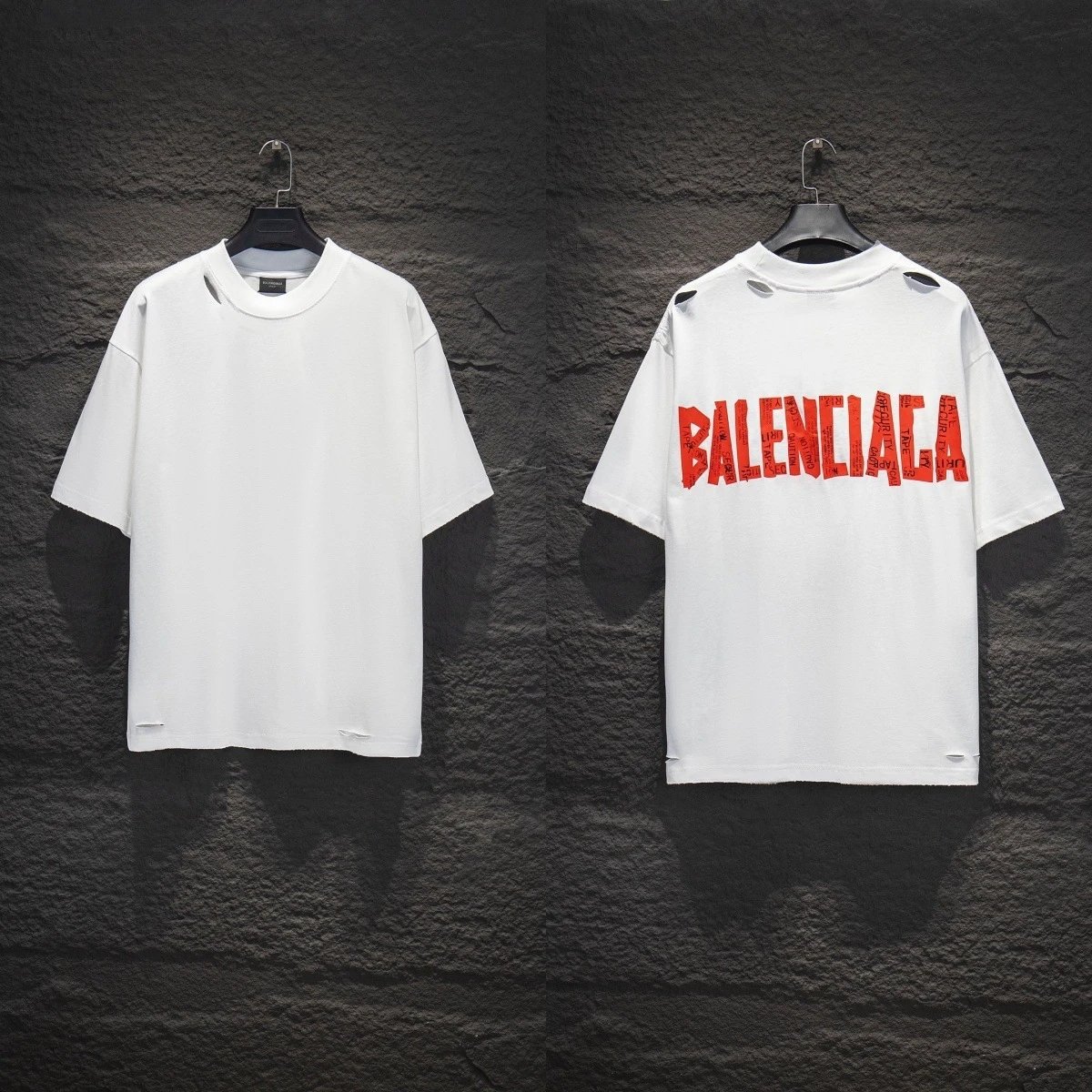 Balenciaga T-Shirts Graphic short-sleeve T-shirt — 5204 white