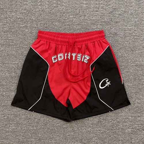 Corteiz Shorts CRTZ logo graphic drawstring — 3217 Red