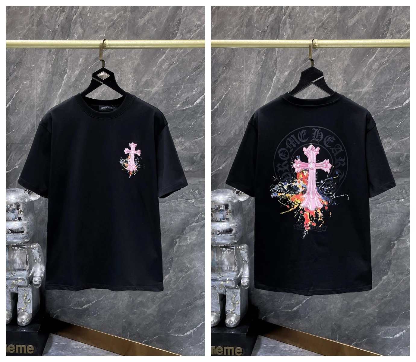 Chrome Hearts T-Shirts Graphic Cross Motif Short-Sleeve T-Shirt image 5