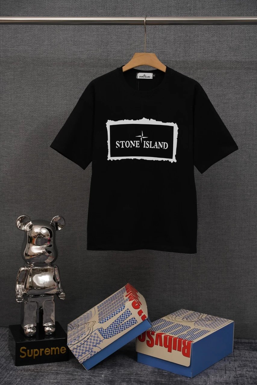 Stone Island T-Shirts Compass Graphic Short-Sleeve T-Shirt — SD 19 Black