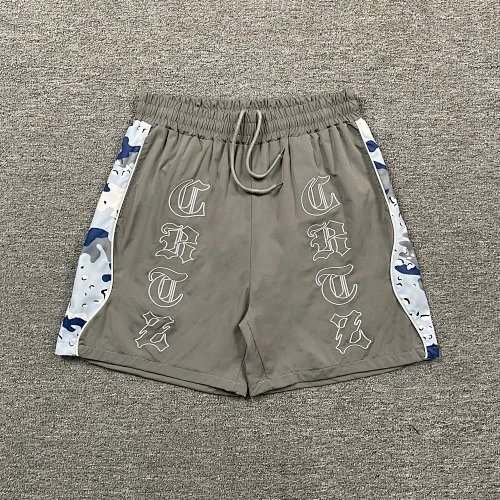 Corteiz Shorts Drawstring fleece with kangaroo pockets — gray 3268#