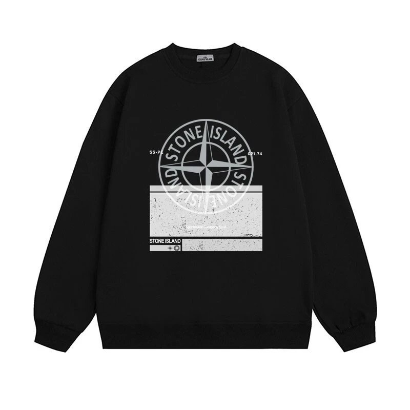 Stone Island Hoodies & Sweatshirts Graphic Crewneck Sweatshirt — 606 Black (fleece-lined))