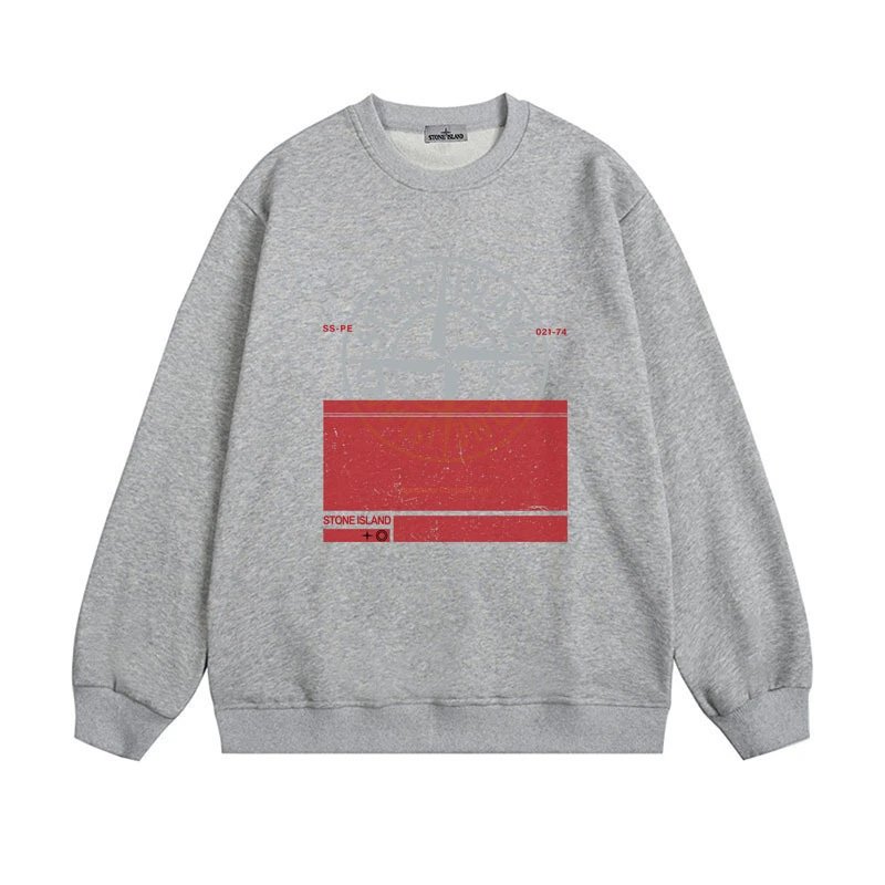 Stone Island Hoodies & Sweatshirts Graphic Crewneck Sweatshirt — 606 gray (velvet)