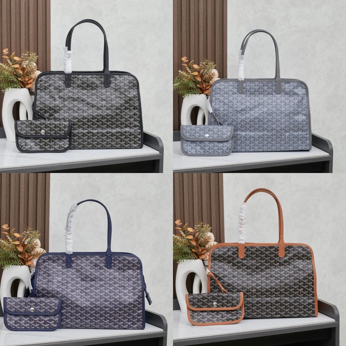 Goyard Backpacks Chevron-pattern flap backpack with top handle image 7