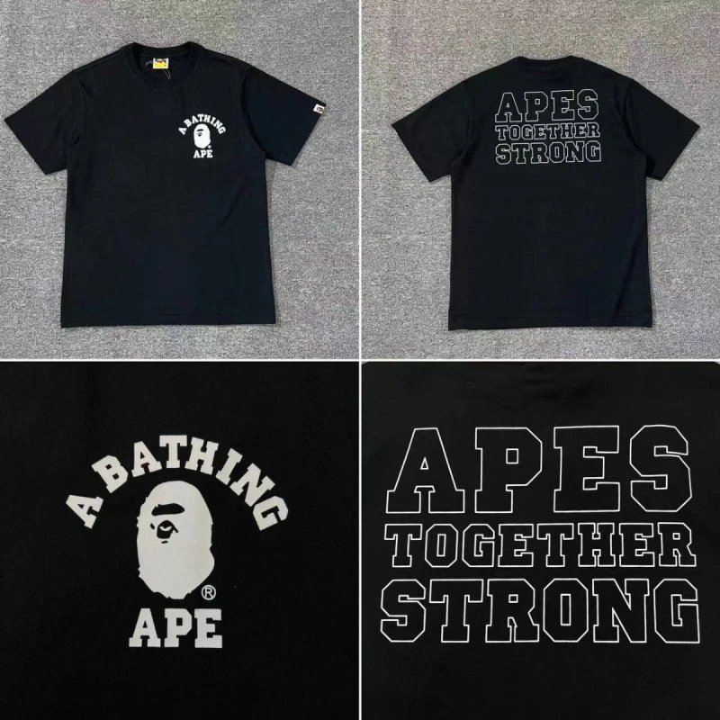 A Bathing Ape T-Shirts Apes Together Strong Graphic Short-Sleeve T-Shirt — XX 265 Black
