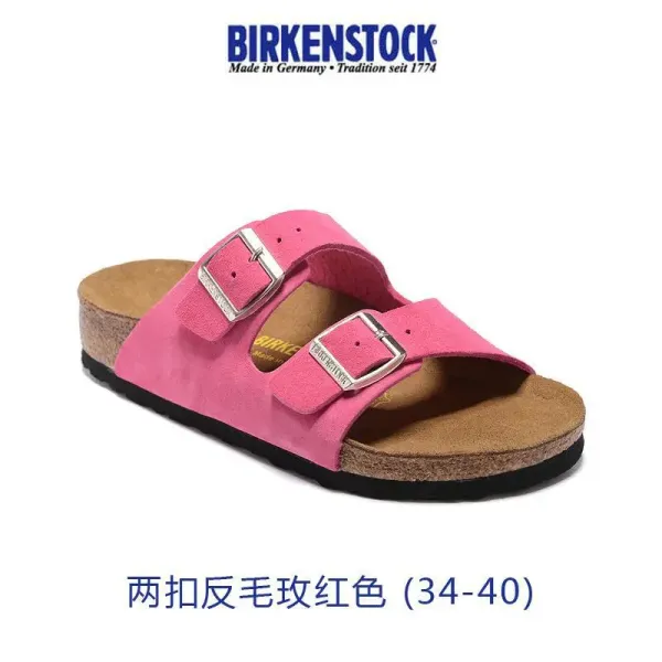Birkenstock Arizona Pink Suede Two-Strap Sandals - 1