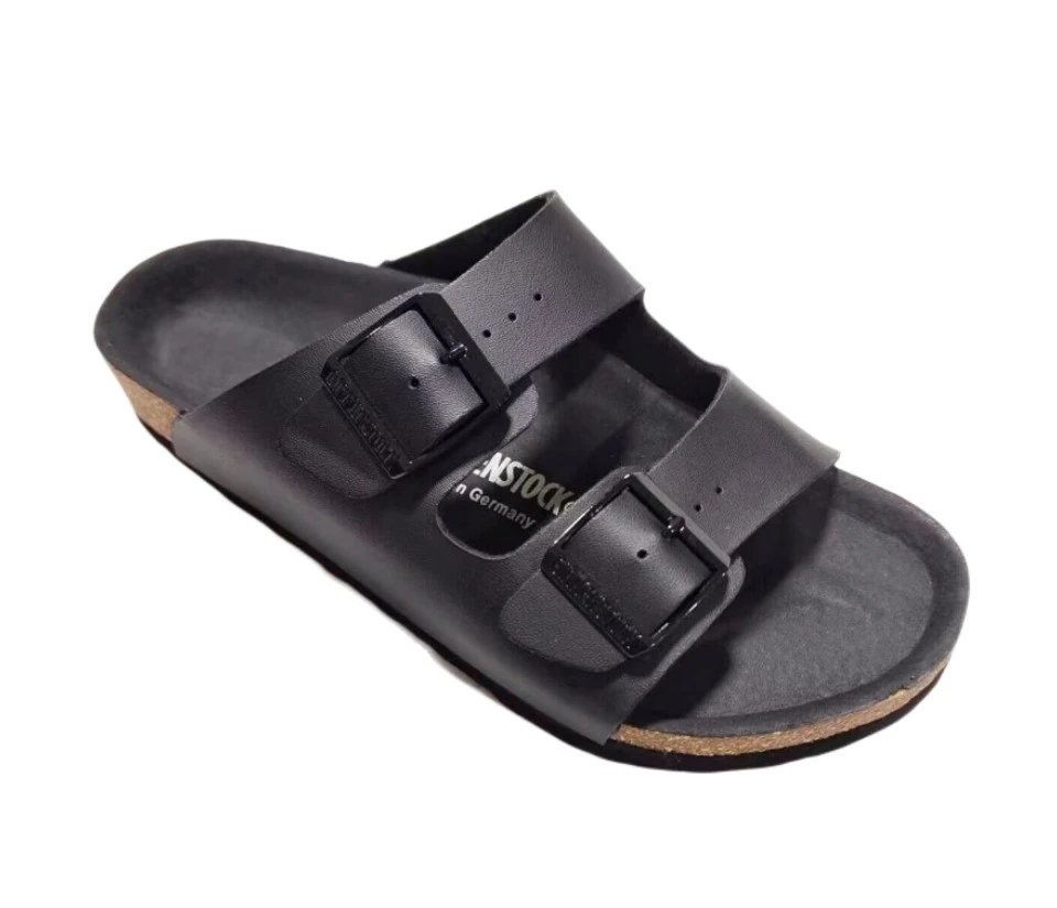 Birkenstock Sandals Arizona two-strap buckle — Two buckles, all black matte