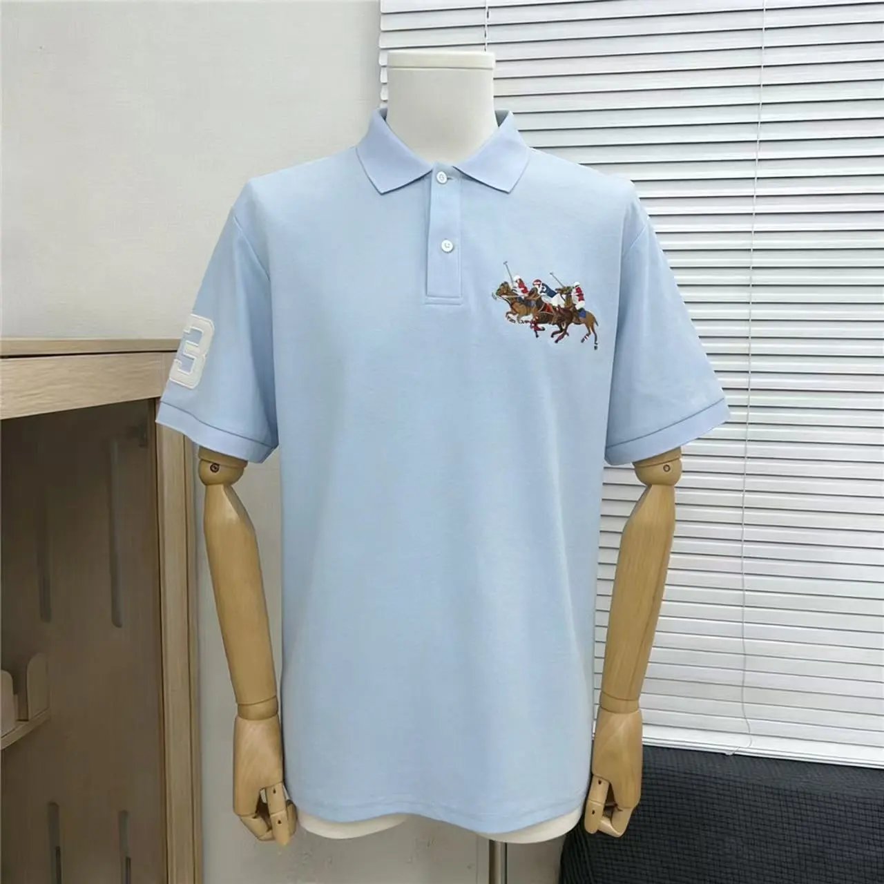 Polo Ralph Lauren Shirts Short-Sleeve Embroidered Pony Shirt — colored horse sky blue 004