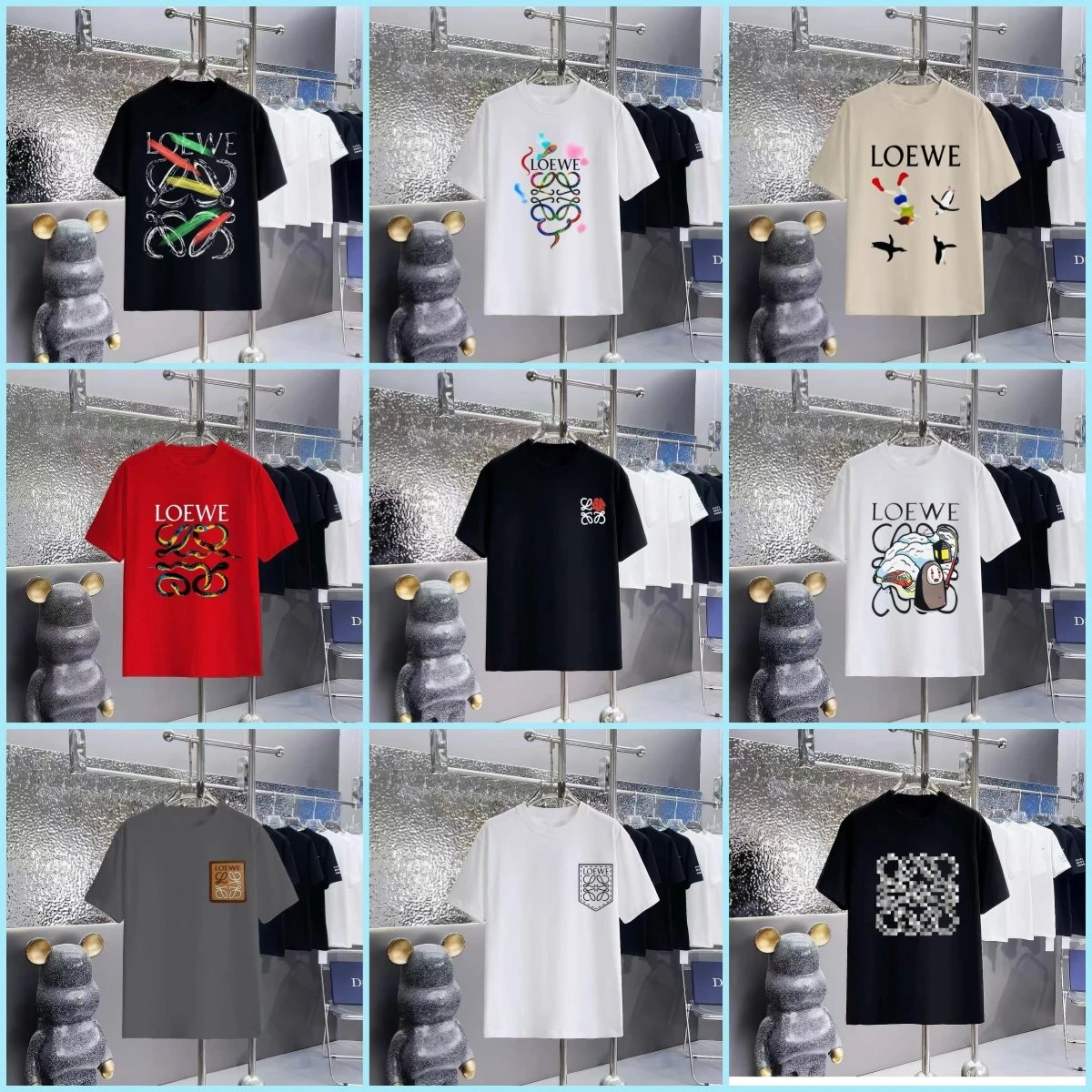 Loewe T-Shirts Short-Sleeve T-Shirt with Anagram Chest Patch image 1