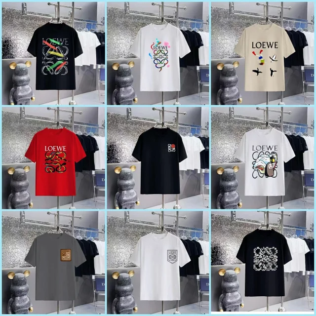 Loewe T-Shirts Short-Sleeve T-Shirt with Anagram Chest Patch product detail image 1
