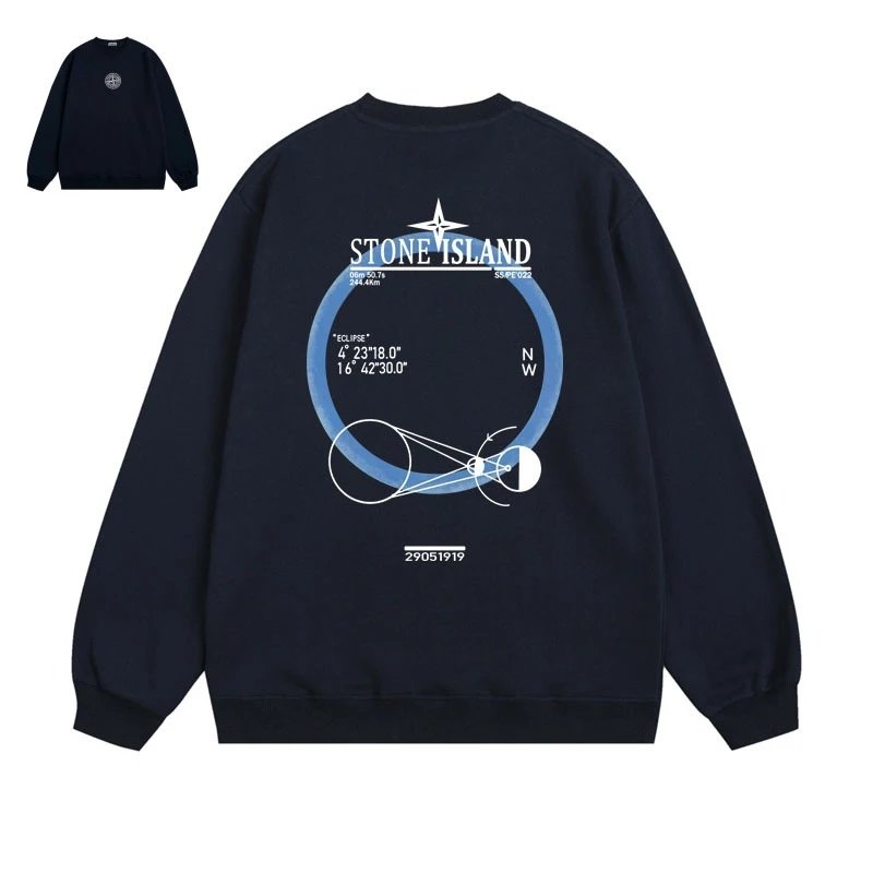Stone Island Hoodies & Sweatshirts Graphic Crewneck Sweatshirt — 609 Navy (velvet)