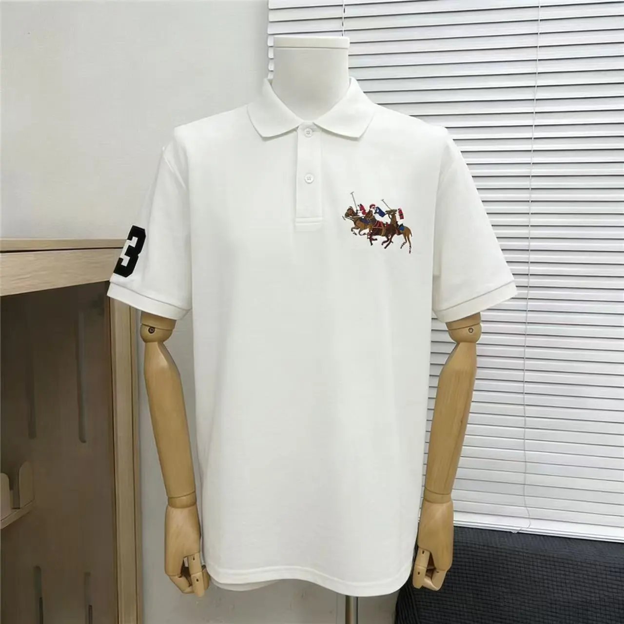 Polo Ralph Lauren Shirts Short-Sleeve Embroidered Pony Shirt — Colored Horse White 004