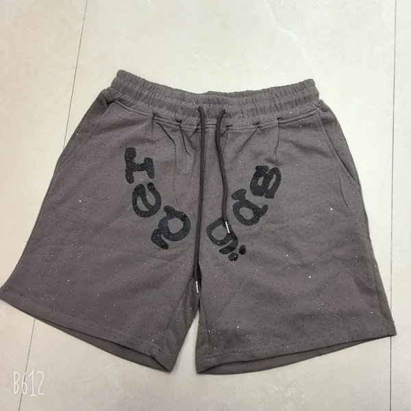 Design Mesh-Embellished Logo Shorts Gray - 1
