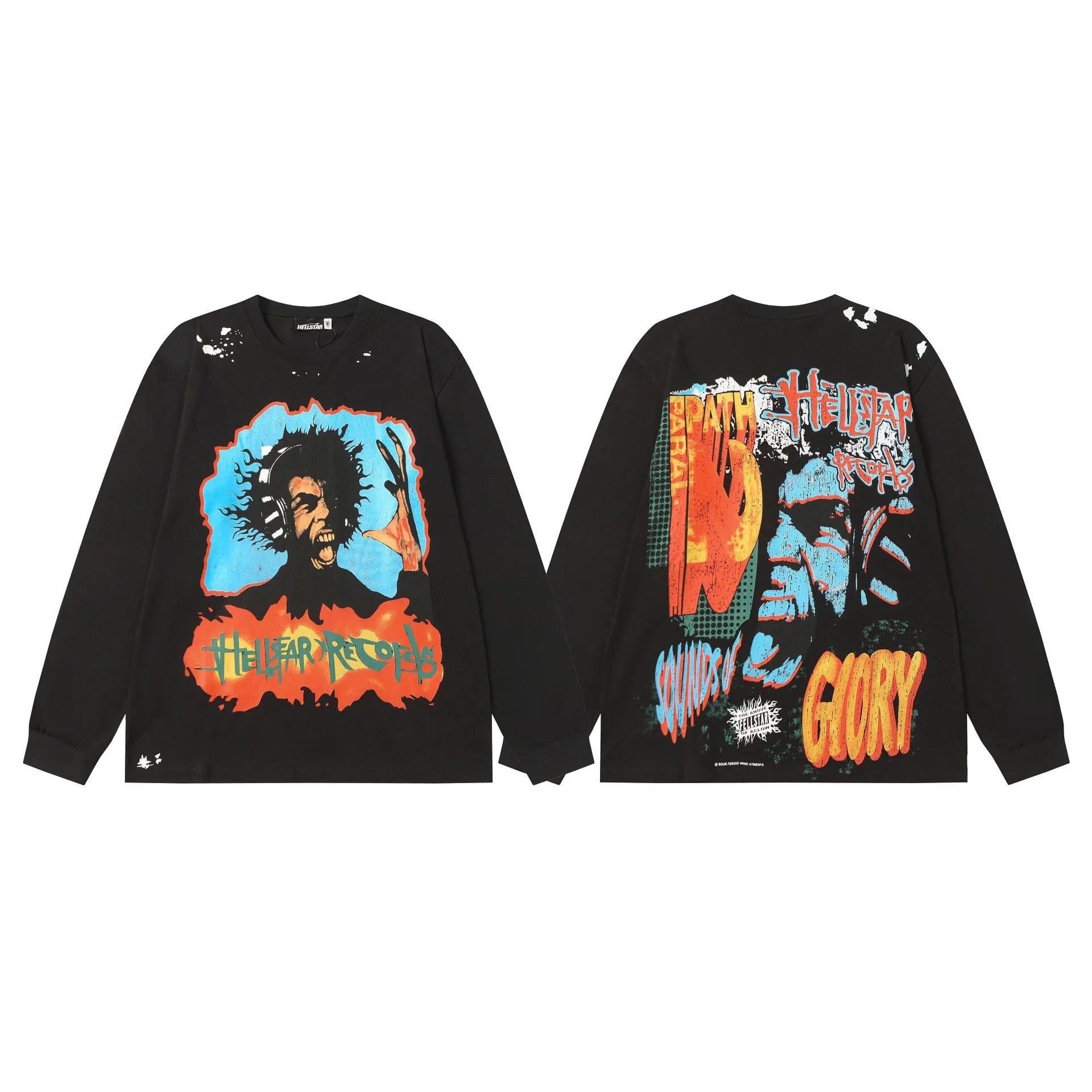 Hellstar T-Shirts Graphic Print Long-Sleeve T-Shirt — 7112 Black