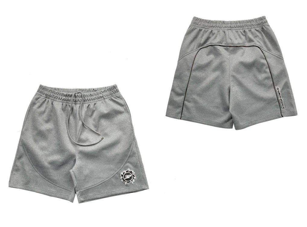 Broken Planet Shorts Graphic and plaid — 2 D 8271 gray