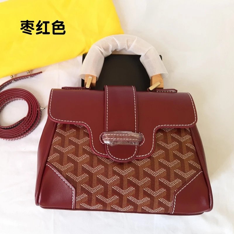 Goyard Handbags Mini Saigon Wooden-Handle Bag — Sai Kung Pao Jujube