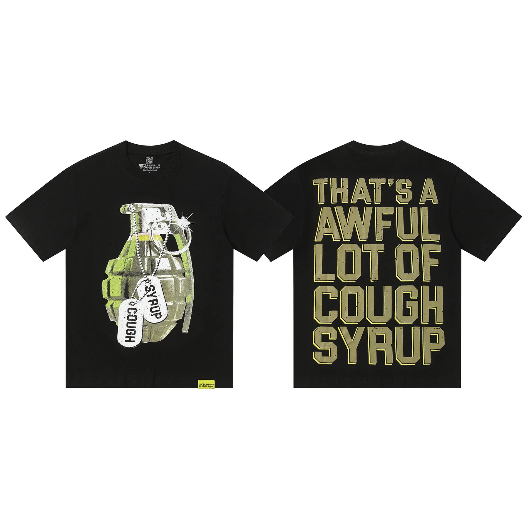 Desto Dubb T-Shirts That's a Awful Lot of Cough Syrup Graphic Print — 0250 Black