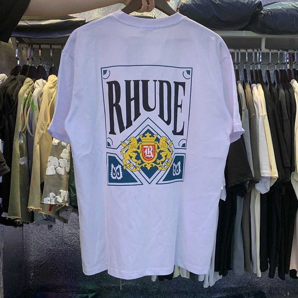 Rhude T-Shirts Graphic Print — 5055 white