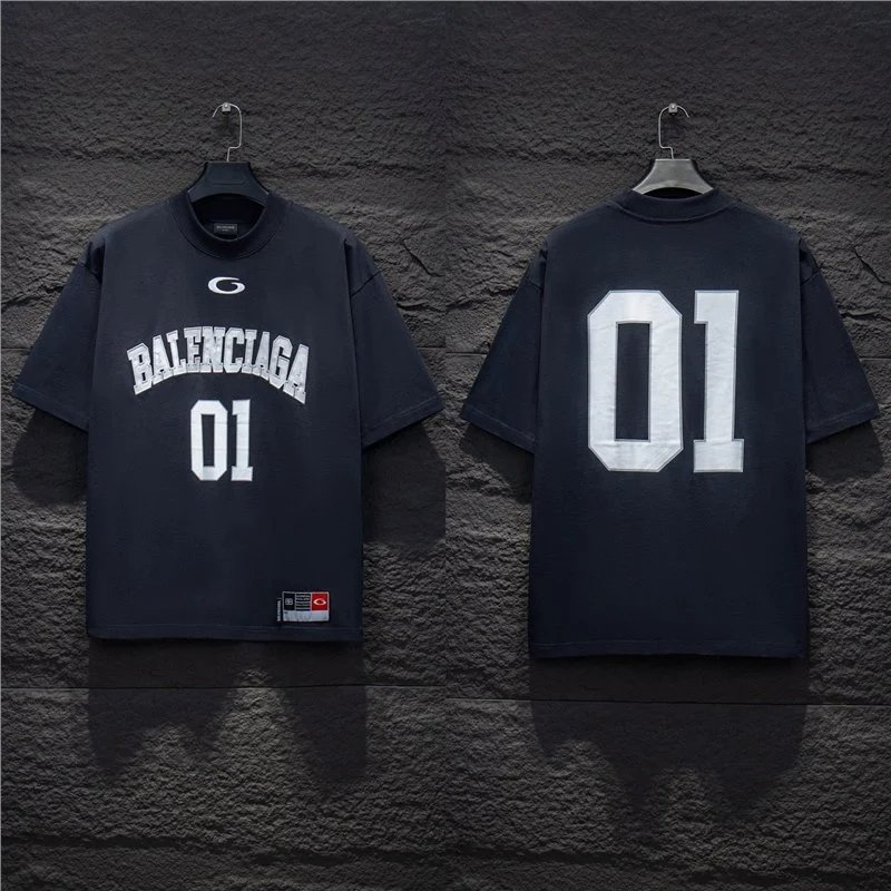 Balenciaga T-Shirts Logo Graphic Oversized Short-Sleeve T-Shirt — 5156 black