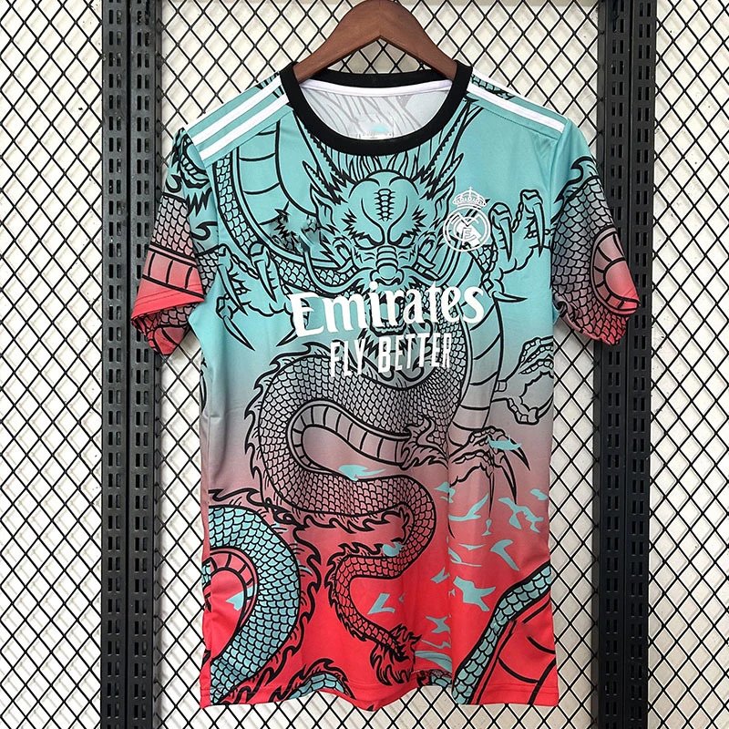 Unbranded Football Jerseys Short-Sleeve Club and National Team Designs — 2526 Real Madrid dragon ink green red