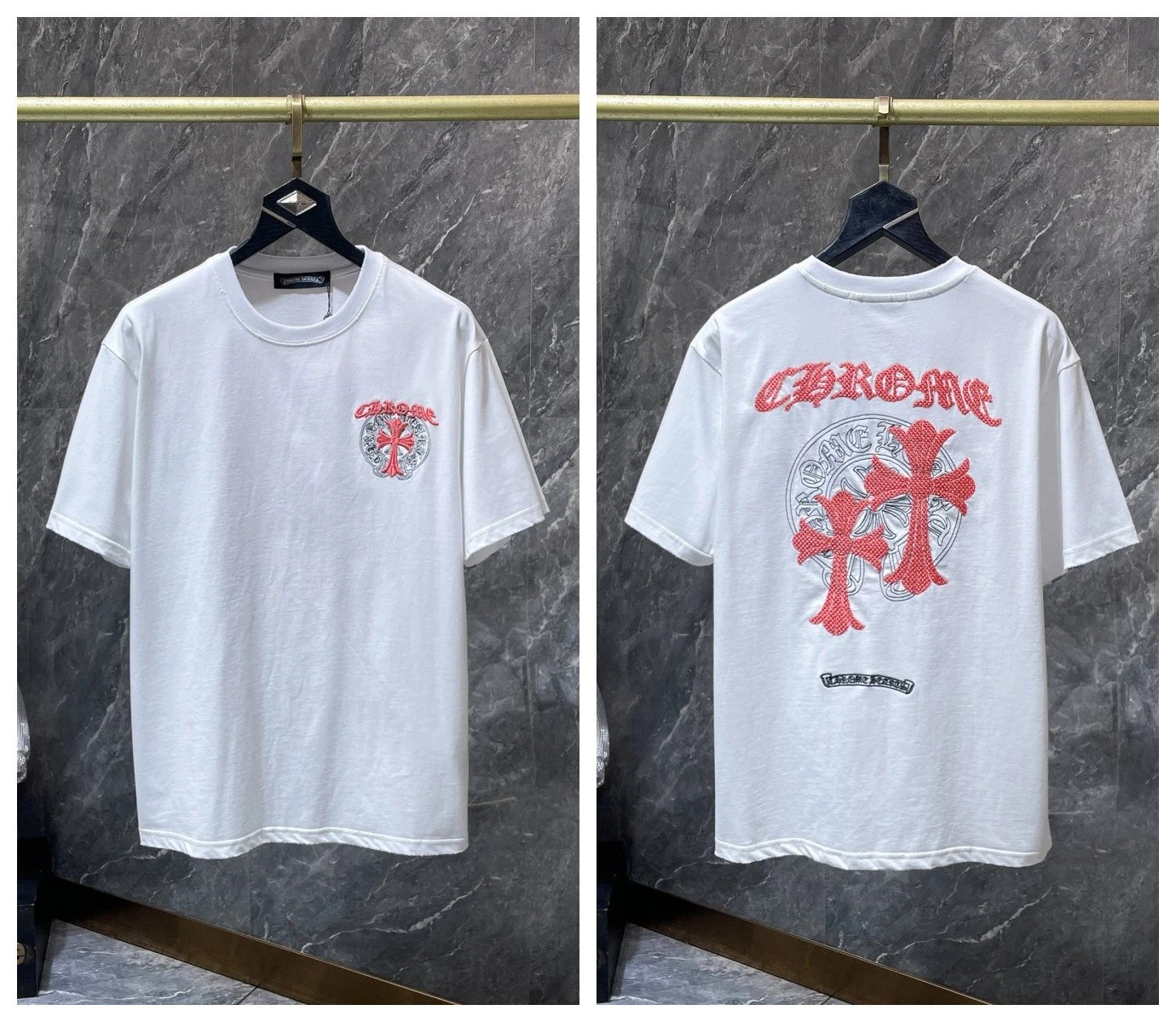 Chrome Hearts T-Shirts Graphic Cross Motif Short-Sleeve T-Shirt — 33
