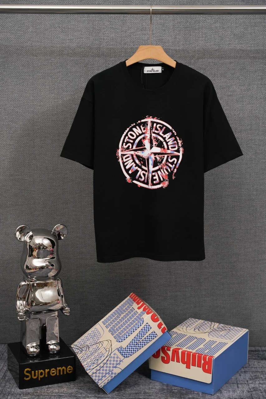 Stone Island T-Shirts Compass Graphic Short-Sleeve T-Shirt — SD 23 Black
