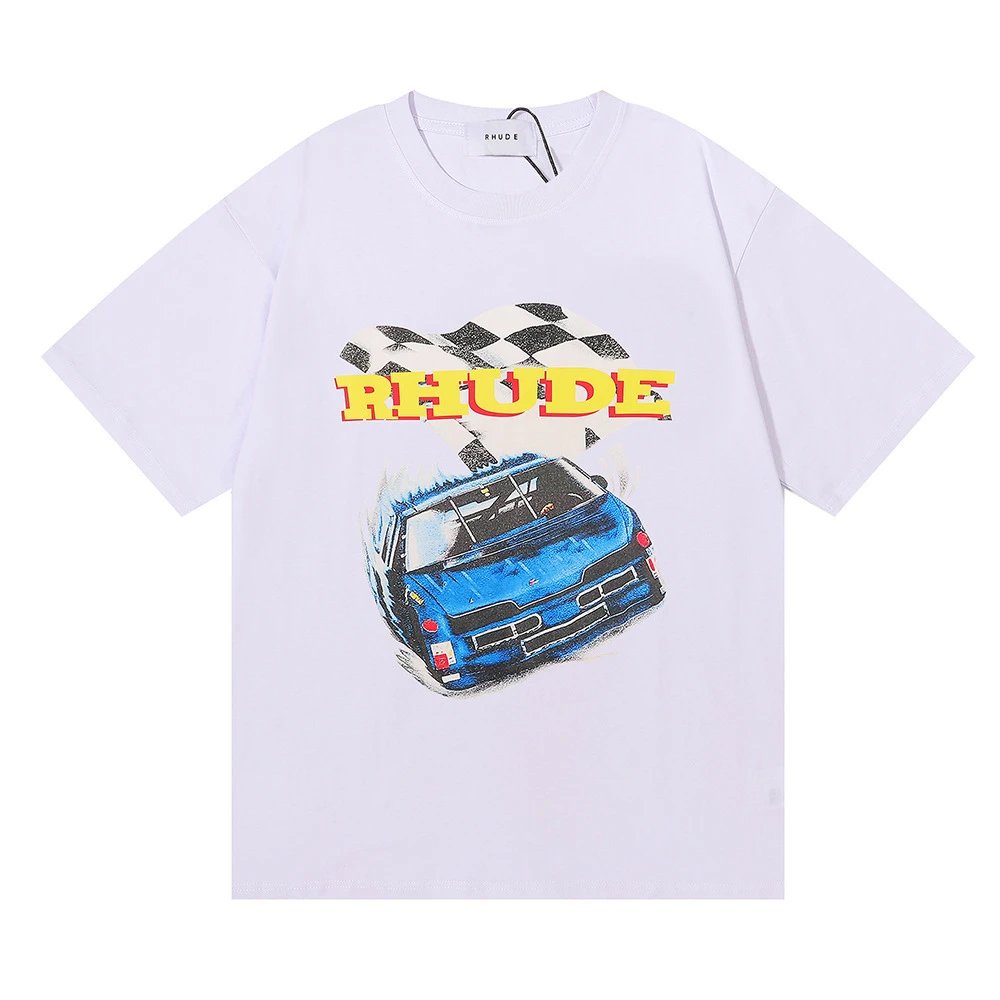 Rhude T-Shirts Graphic Print — 5032 white