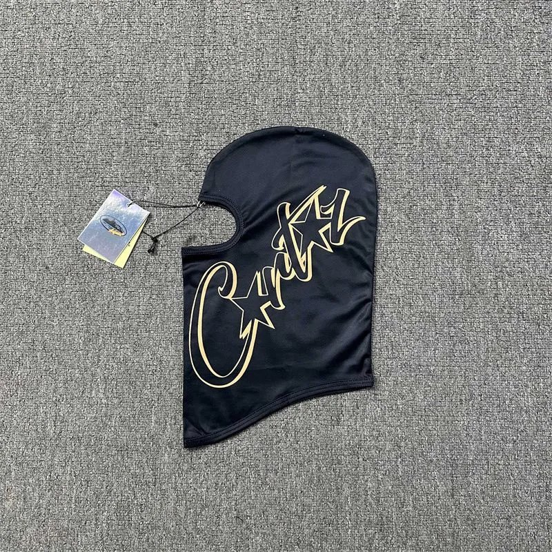 Corteiz Uncategorized Graphic Balaclava Mask — Black Gold Quick Drying 1