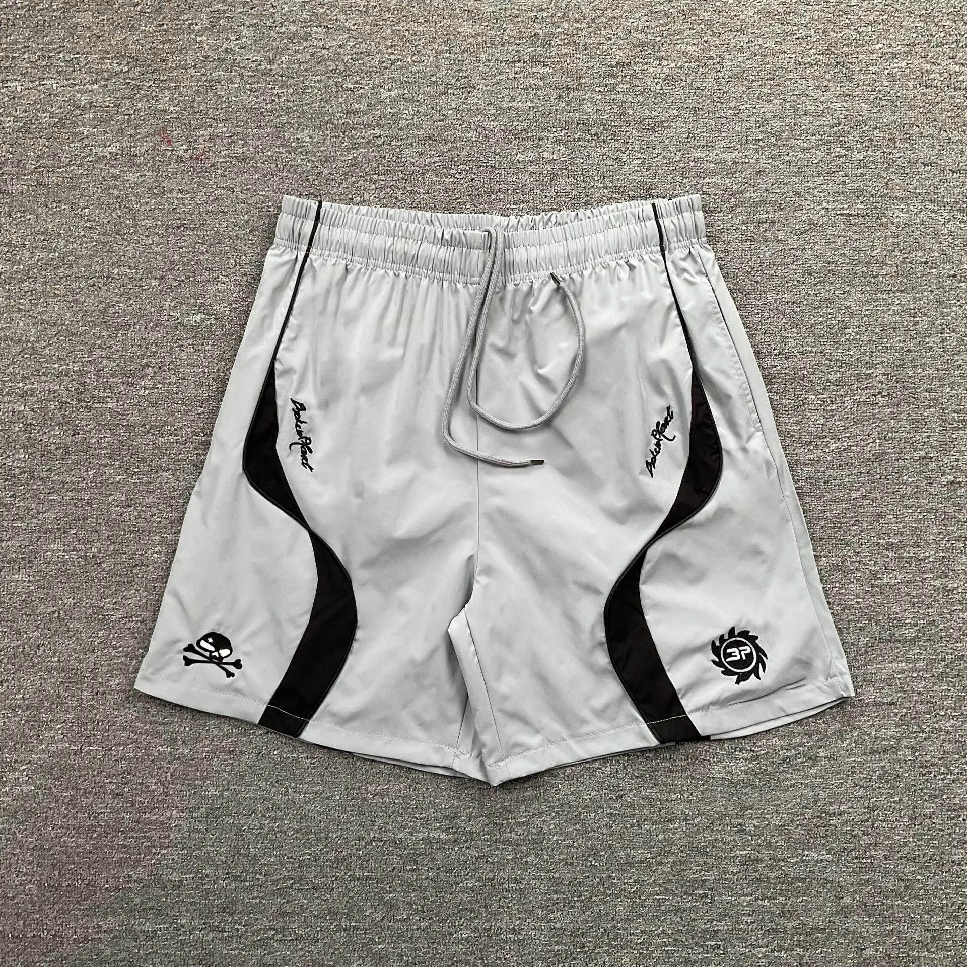 Broken Planet Shorts Graphic Panel Drawstring — 6122 gray