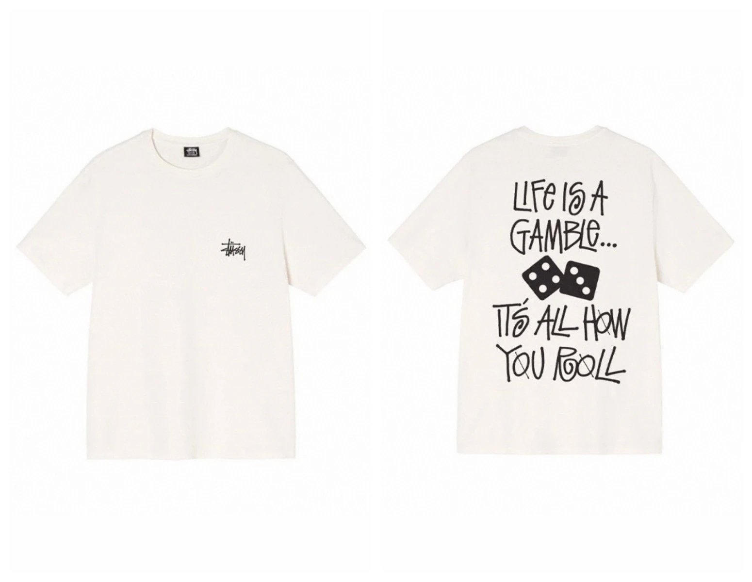 Stüssy T-Shirts Short-Sleeve Graphic Print — 970 white