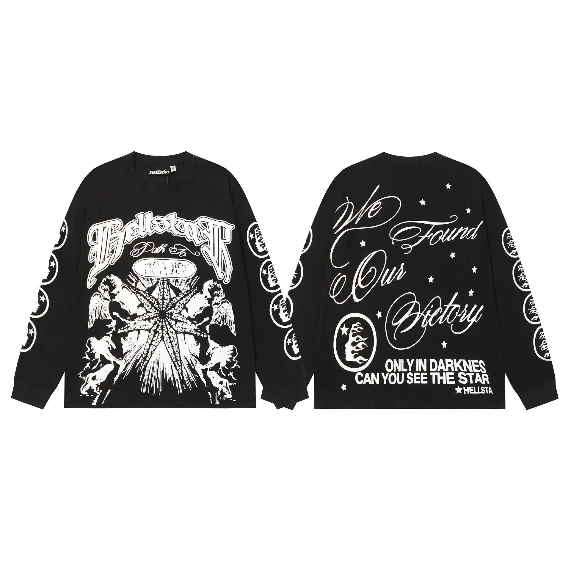 Hellstar T-Shirts Graphic Print Long-Sleeve T-Shirt — 7115 Black