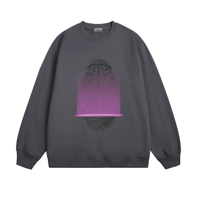 Stone Island Hoodies & Sweatshirts Graphic Crewneck Sweatshirt — 607 dark gray (velvet)