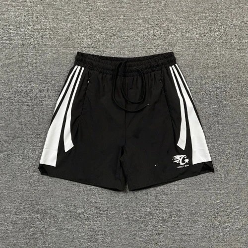 Corteiz Shorts Drawstring fleece with kangaroo pockets — Black 8397#